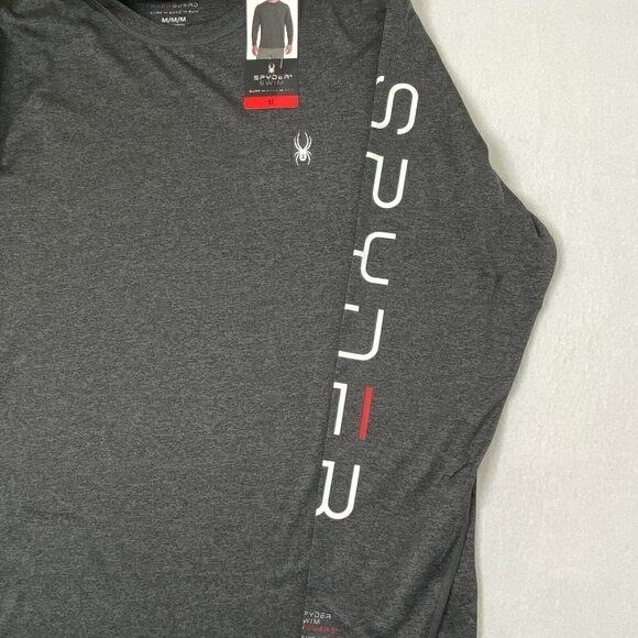 Spyder Swim Rashguard Shirt Mens size Medium Long Sleeve UPF 50+ Swimwear Gray - Picture 5 of 10